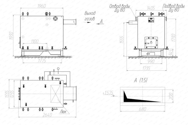 Чертеж котла без дымососа 0.58